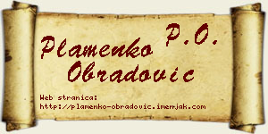 Plamenko Obradović vizit kartica